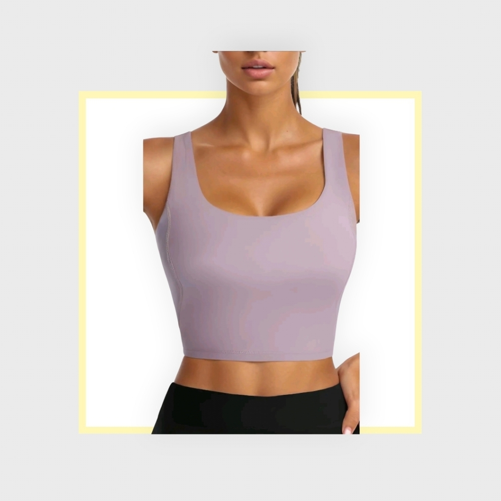 Women’s Scoop Neck Cropped Tank Top - Lavender